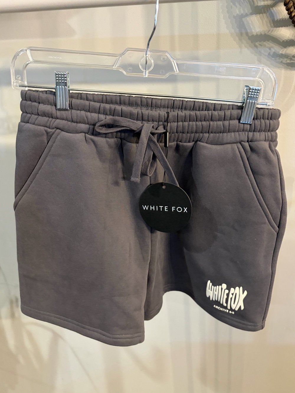 NWT ✨ White Fox Boutique Charcoal Drawstring Athletic Shorts size small